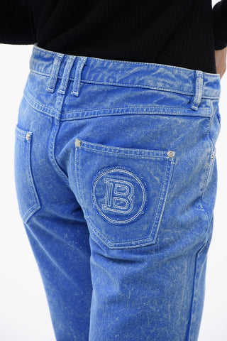 Jeans Svasati a Gamba Ampia con Ricamo Logo