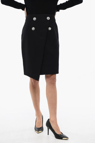 Wrapped Skirt With Jewel Buttons