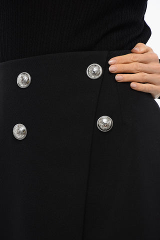 Wrapped Skirt With Jewel Buttons