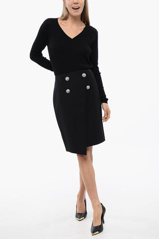 Wrapped Skirt With Jewel Buttons