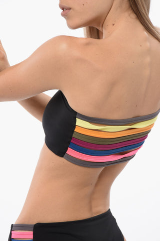Bandeau Bikini with Multicolor Cut-Out Details