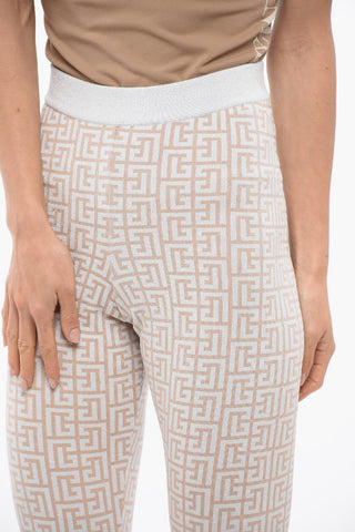 Leggings mit Glitzer-Monogramm