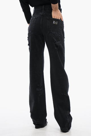 Dark Washed Distressed Jeans 21cm