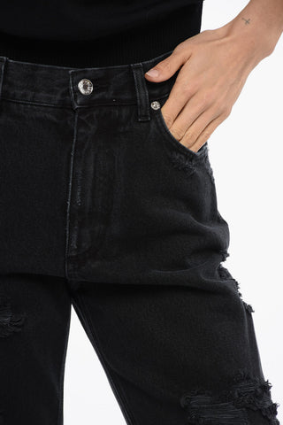Dark Washed Distressed Jeans 21cm