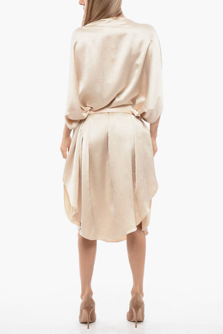 MM6 Satin Cape Dress with Belt
