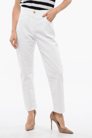 Slim-fit Denims with Jewel Buttons