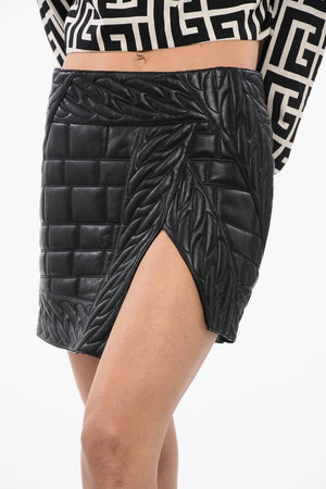 Quilted Leather Miniskirt