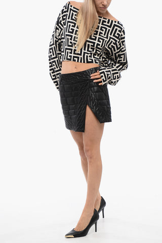 Quilted Leather Miniskirt