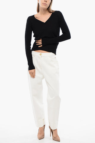 STUDIO Silk and Wool Lightweight OLBIA V-neck Sweater