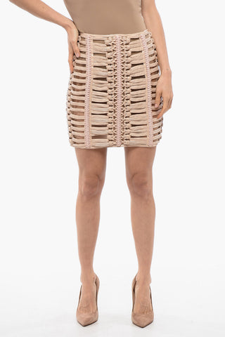 Interlaced Eco-Leather See-Through Miniskirt REVIVAL