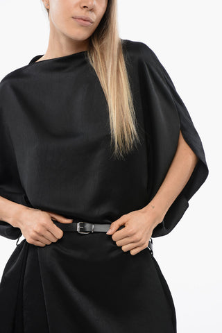 MM6 Abito a Cappa in Satin con Cintura