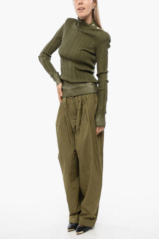 Open-knit Sweater with Jewel Buttons