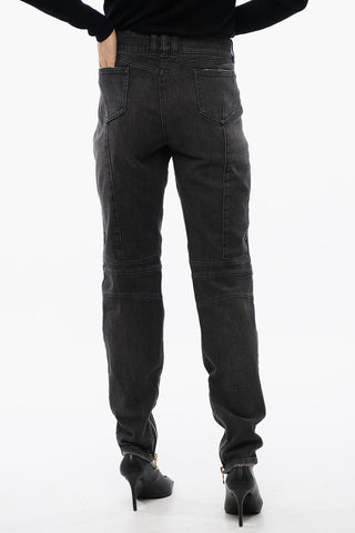 Jeans Biker con Dettagli Zip