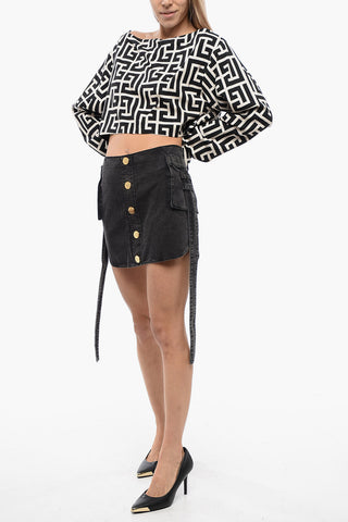Cargo Denim Mini Skirt