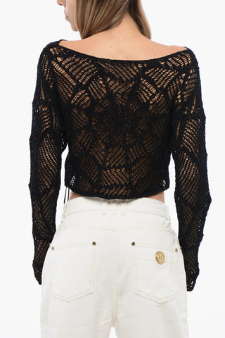 Crochet Cropped Top with Off Soulders