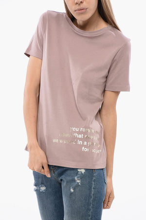 S Solid Color ARIS Crew-neck T-Shirt with Contrasting Details