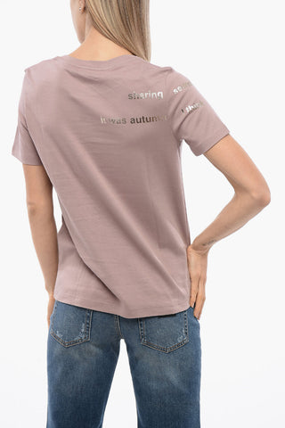 S Solid Color ARIS Crew-neck T-Shirt with Contrasting Details