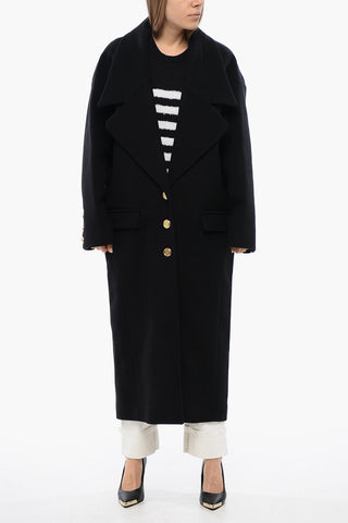 Virgin Wool Coat with Maxi Lapel