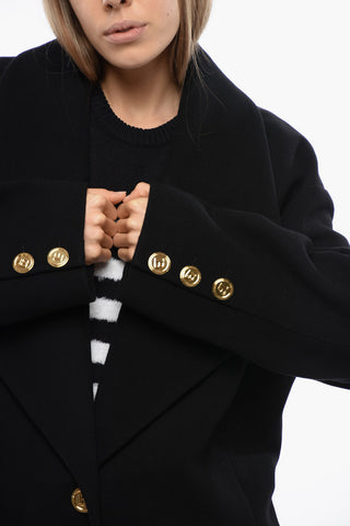 Virgin Wool Coat with Maxi Lapel