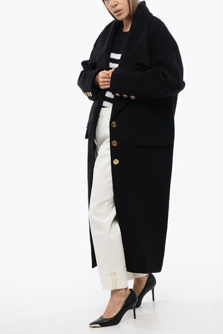 Virgin Wool Coat with Maxi Lapel