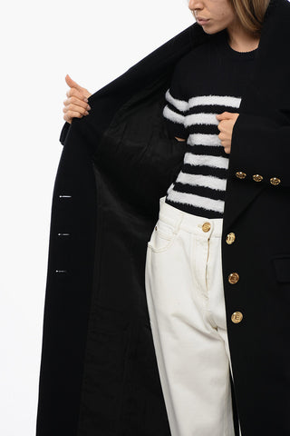 Virgin Wool Coat with Maxi Lapel