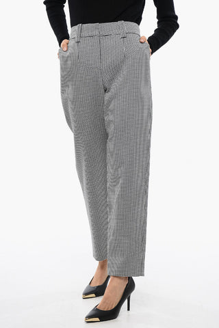 Pantaloni A Vita Alta Pied-de-poule