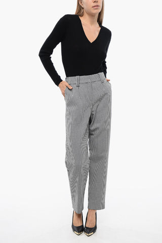 Pantaloni A Vita Alta Pied-de-poule