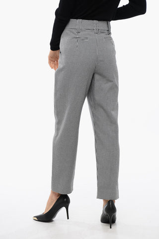 Pantaloni A Vita Alta Pied-de-poule