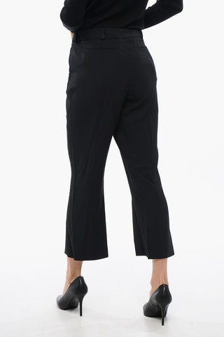 Low-rise Pants With Jewel Button