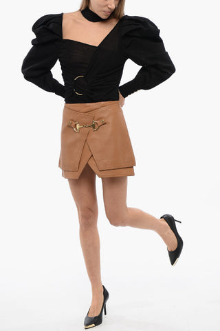 Minigonna In Pelle Layered A Portafoglio
