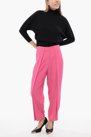 High-Waist Tapered-Fit Trousers