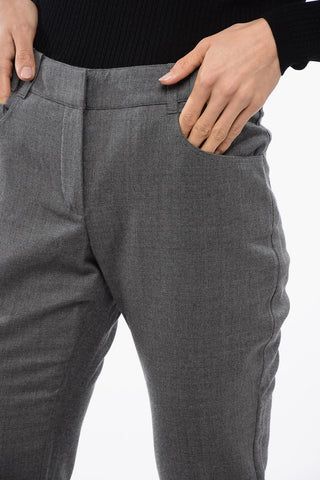 Wool Low-rise Flared Pants