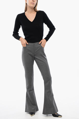 Wool Low-rise Flared Pants