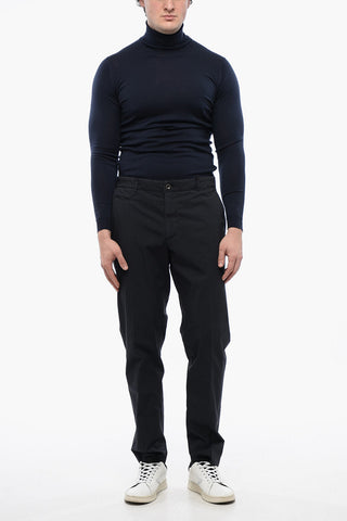 Pantaloni Chino in Cotone Stretch con Passanti