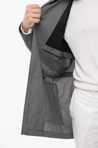 CC COLLECTION Outerwear Sfoderato con Motivo Micro Pied de Poule