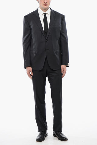 Virgin Wool Side Vents Notch Lapel LEADER  2-Button Suit