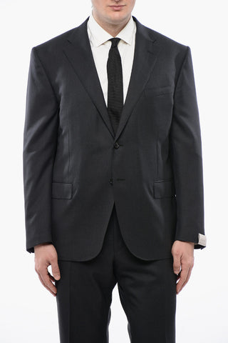 Virgin Wool Side Vents Notch Lapel LEADER  2-Button Suit