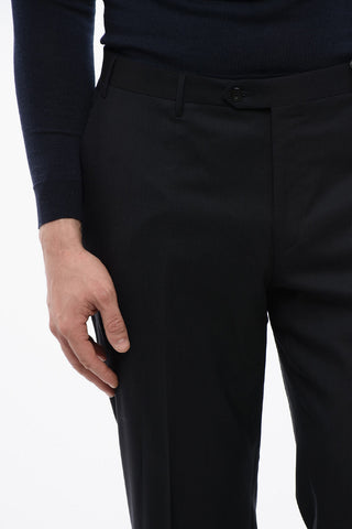 Solid Color Virgin Wool LEADER Pants with Belt Loops