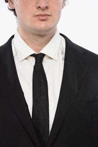 Virgin Wool 2-Button Jacket with Two Vents and Flap Pockets