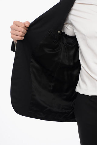 Virgin Wool 2-Button Jacket with Two Vents and Flap Pockets