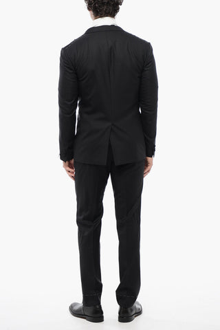 Geomtric-pattern CERIMONIA ACADEMY Suit with Satin Lapel