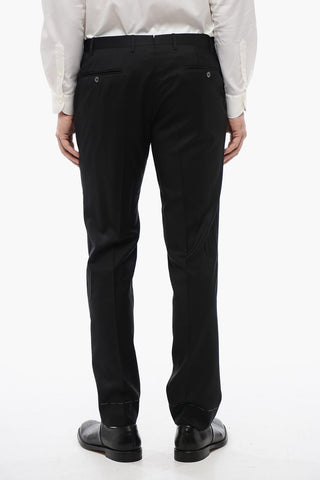 Geomtric-pattern CERIMONIA ACADEMY Suit with Satin Lapel