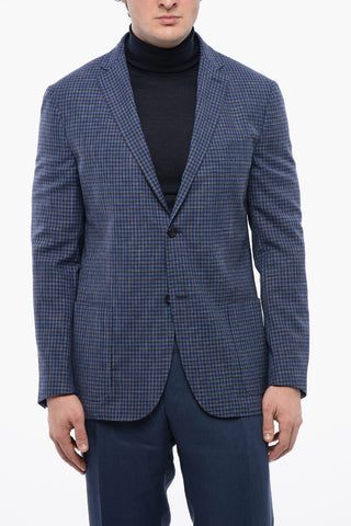 CC COLLECTION Check Unlined 2-Button Blazer With Side Vents