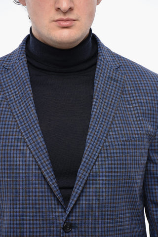 CC COLLECTION Check Unlined 2-Button Blazer With Side Vents