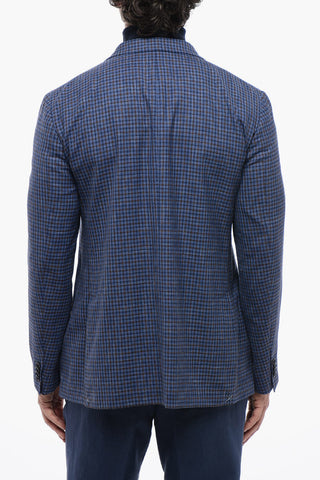 CC COLLECTION Check Unlined 2-Button Blazer With Side Vents