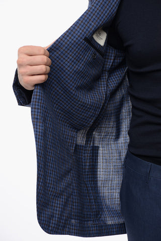 CC COLLECTION Check Unlined 2-Button Blazer With Side Vents