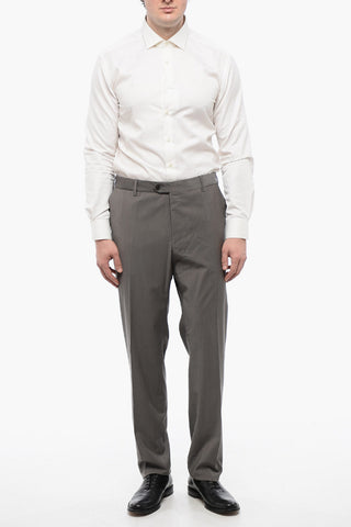 Wool Pants with Visible Stitching