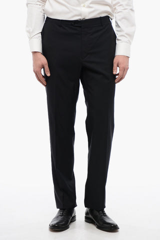 4-Pocketed Virgin Wool Pants with Belt Loops