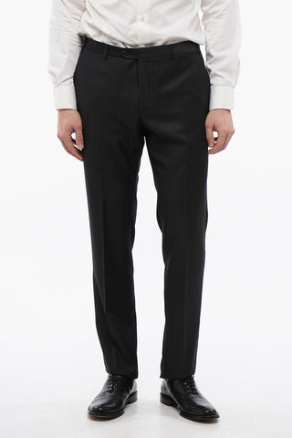 Virgin Wool Center Vent Peak Lapel CERIM.LEADER 3 Piece Waistcoat Suit