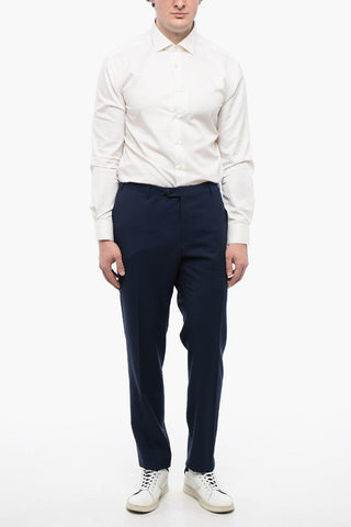 Virgin Wool ACADEMY Pants with Minicheck Pattern